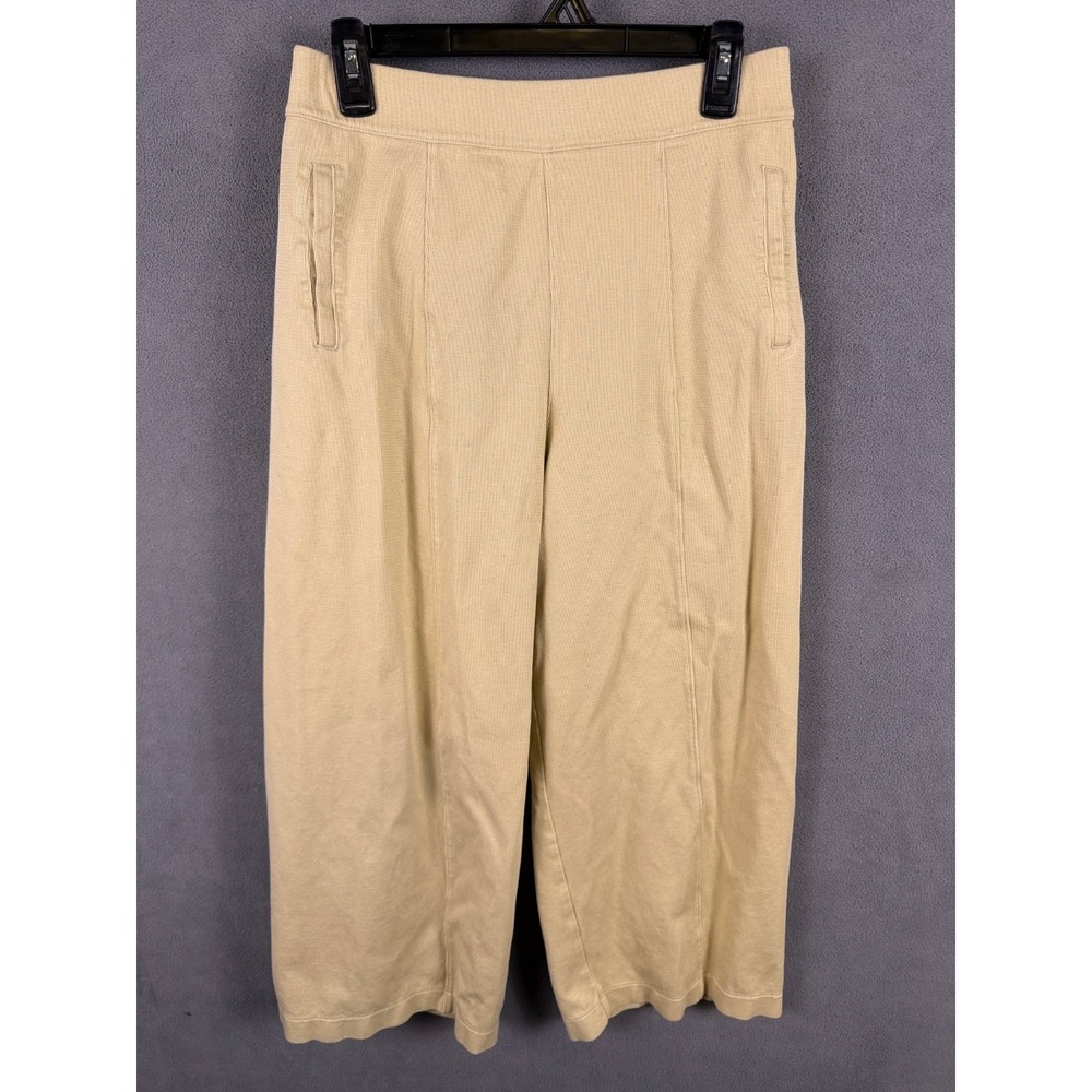 UNIQLO Womens Wide Leg Pants Medium Beige Faux Pockets